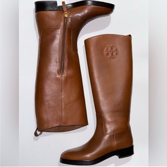 Tory Burch Brown Leather Riding Boots size 9.5 new with dust bag. - Picture 4 of 4